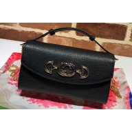 Gucci Zumi Mini Shoulder Bag 564718 in Grained Leather Black