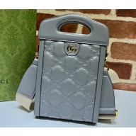 Gucci GG matelassé top handle mini bag 723776 Gray