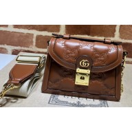 Gucci GG matelassé top handle mini bag 724499 Brown