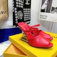 FENDI FIRST red leather high-heeled sandals