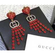 Gucci Strawberry Earrings with Red Crystals 580959