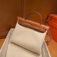 Hermes Herbag Zip 31 Bag Retourne brown/creamy(Original Quality)