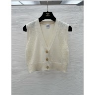 HERMES sleeveless Cashmere sweater white 2024 