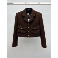 celine Vivienne jacket in wool tweed CAFE 2024