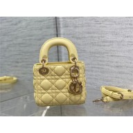 dior Lady Dior Micro Bag in yellow Cannage Lambskin 2023
