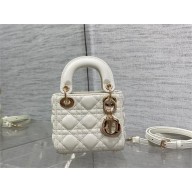 dior Lady Dior Micro Bag in white Cannage Lambskin 2023