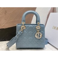 Dior Small Lady Dior My ABCDior Bag in Placid Blue Cannage Lambskin 2023
