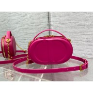 dior fuchsia calfskin CD Signature Oval Camera Bag 2023