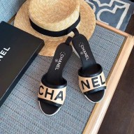 Chanel Heel 4.5cm Lambskin Mules G34871 apricot 2019 