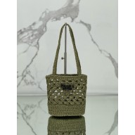 PRADA Crochet tote bag 1BG494 olive green 2024