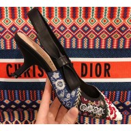 Dior Heel 6.5cm Embroidered Slingback Pumps High-Heeled Shoe 2019