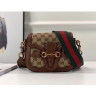 Gucci Small Lady Web gg canvas Shoulder Bag In Brown 384821