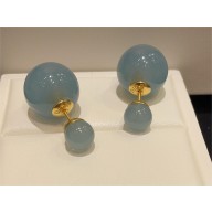 Dior Gold-Finish Metal and Sky Blue Resin Pearls Tribales Earrings 2024