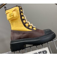 Fendi Domino nylon biker boots with Baguette pocket Yellow 2023