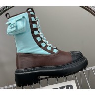 Fendi Domino nylon biker boots with Baguette pocket Blue 2023