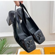Louis Vuitton Heel 5.5cm Shake Slingback Pumps in Patent calf leather Black 2023