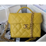 Chanel Grained Calfskin Small Vanity Case Bag AS3729 Yellow 2023