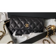 Chanel Flap Phone Holder with Chain AP3071 Black 2023