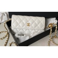 Chanel Flap Phone Holder with Chain AP3071 White 2023