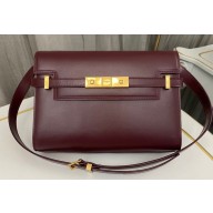Saint Laurent manhattan small shoulder bag in leather 675626 Burgundy