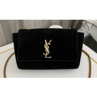 Saint Laurent kate small reversible chain bag in suede and smooth leather 721250 Black