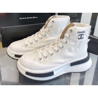 Chanel Canvas High-top Sneakers White Spring 2023