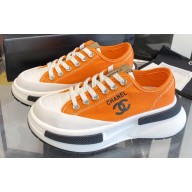 Chanel Canvas Low-top Sneakers Orange Spring 2023