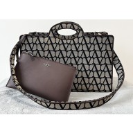 Valentino Toile Iconographe Le Troisième Shopping Tote Bag Black/Beige 2023