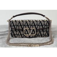 Valentino Toile Iconographe VLogo Signature Loco Shoulder Bag Black/Beige 2023