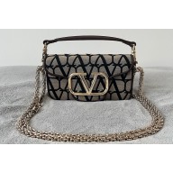 Valentino Toile Iconographe VLogo Signature Loco Small Shoulder Bag Black/Beige 2023