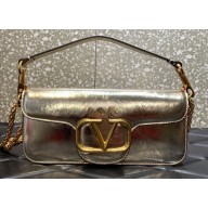 Valentino VLogo Signature Loco Shoulder Bag Metallic platinum