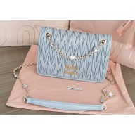 Miu Miu Matelassé nappa leather mini-bag 5BP065 Blue