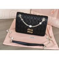 Miu Miu Matelassé nappa leather mini-bag 5BP065 Black