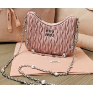Miu Miu Matelassé nappa leather shoulder bag 5BH211 Pink