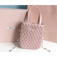 Miu Miu Matelassé nappa leather handbag 5BA220 Pink