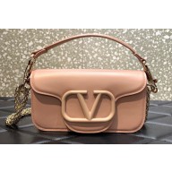 Valentino tone-on-tone finish VLogo Signature Loco Small Shoulder Bag Nude