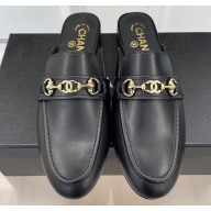 Chanel Horsebit CC Logo Mules Black 2023