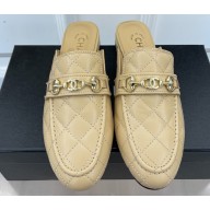 Chanel Horsebit CC Logo Mules Beige 2023