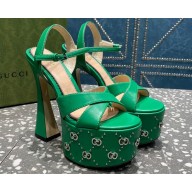 Gucci Heel 15.5cm Platform 6cm Interlocking G studs Sandals 719843 Green 2023