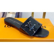 Louis Vuitton Shake Flat Mules in Patent calf leather Black 2023