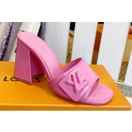 Louis Vuitton Heel 8.5cm Shake Mules in Patent calf leather Pink 2023