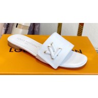 Louis Vuitton Shake Flat Mules in Patent calf leather White 2023