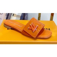 Louis Vuitton Shake Flat Mules in Patent calf leather Orange 2023