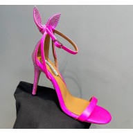 Aquazzura Heel 10.5cm Bow Tie Crystal Sandals Fuchsia 2023