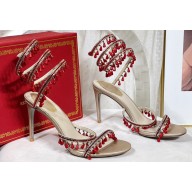 Rene Caovilla Heel 9.5cm Chandelier Crystal Jewel Sandals 11