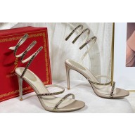 Rene Caovilla Cleo Thin-heeled 9.5cm crystal gold Sandals
