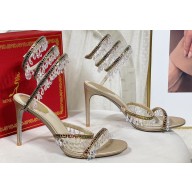 Rene Caovilla Heel 9.5cm Chandelier Crystal Jewel Sandals 12