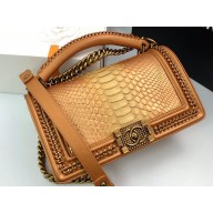 Chanel Chain Boy Flap Medium Bag In Python 01 2023