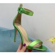 Gianvito Rossi Heel 10.5cm Portofino Sandals with Buckle-covered Anklet Strap Leather Green 2023