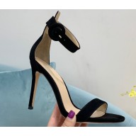 Gianvito Rossi Heel 10.5cm Portofino Sandals with Buckle-covered Anklet Strap Suede Black 2023